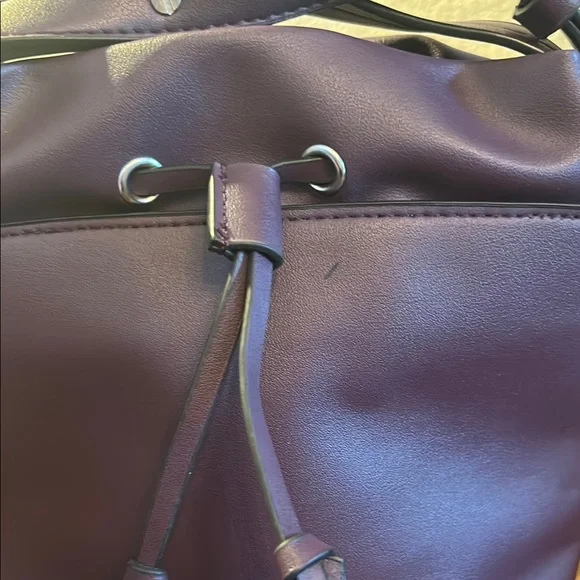 French Connection Dane Drawstring Purple Bucket Bag - Picture 3 of 8